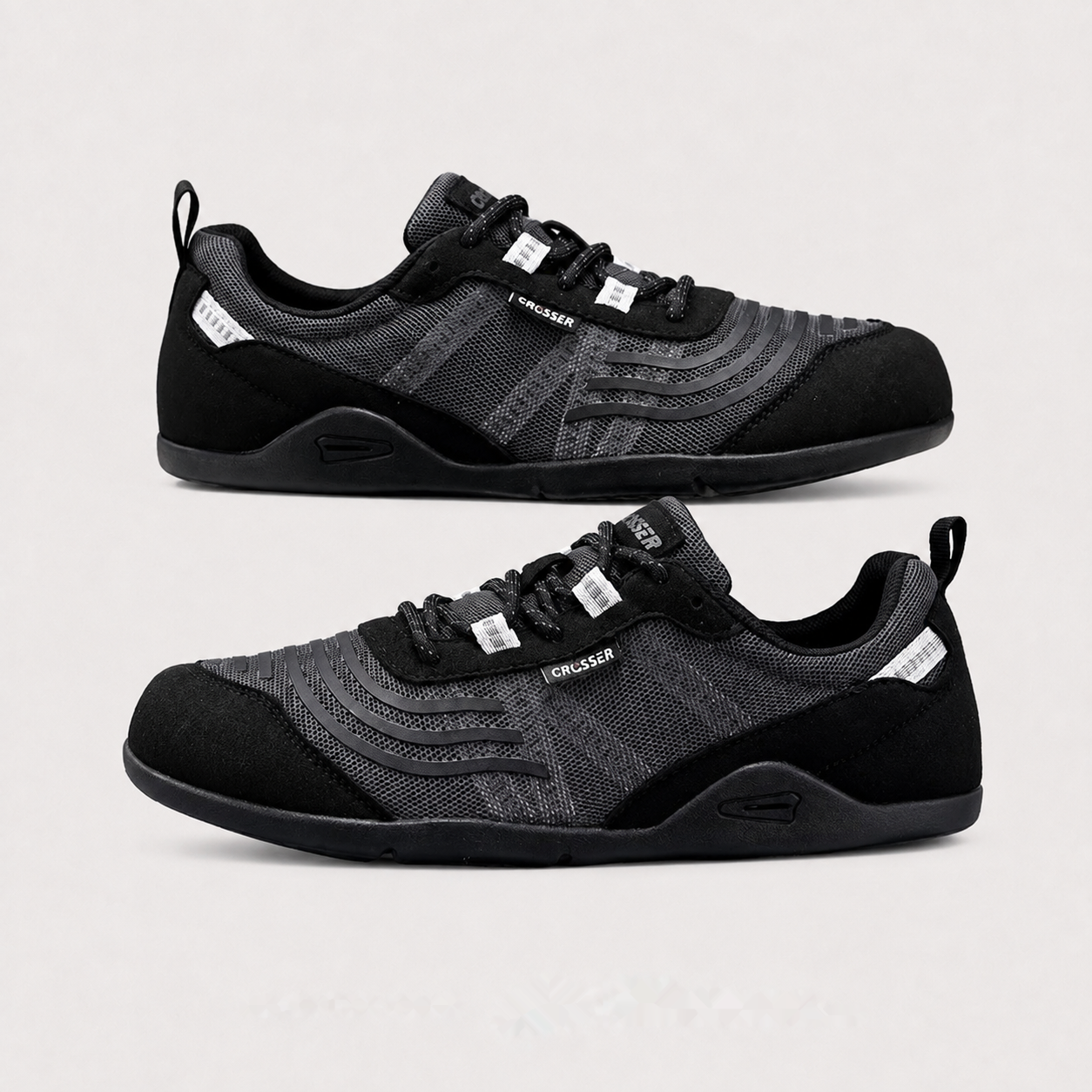 Wide-Toe Barefoot Walking Shoes — Black