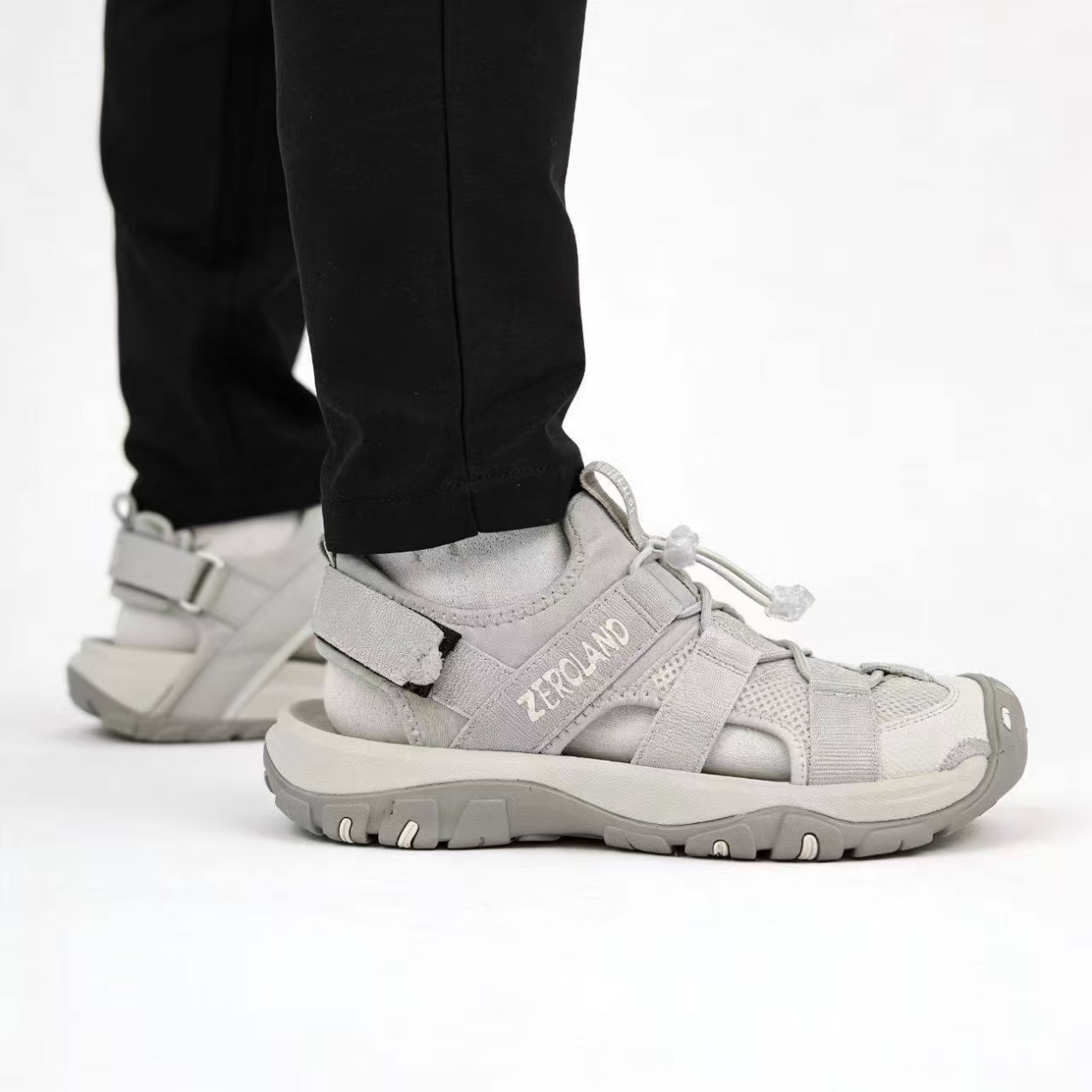 Closed-Toe Outdoor Sandals — Grey