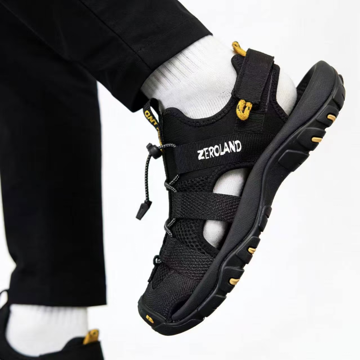 Closed-Toe Outdoor Sandals — Black