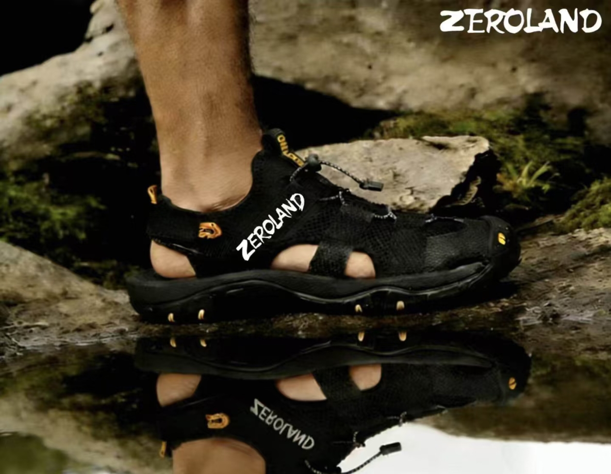 Closed-Toe Outdoor Sandals — Black