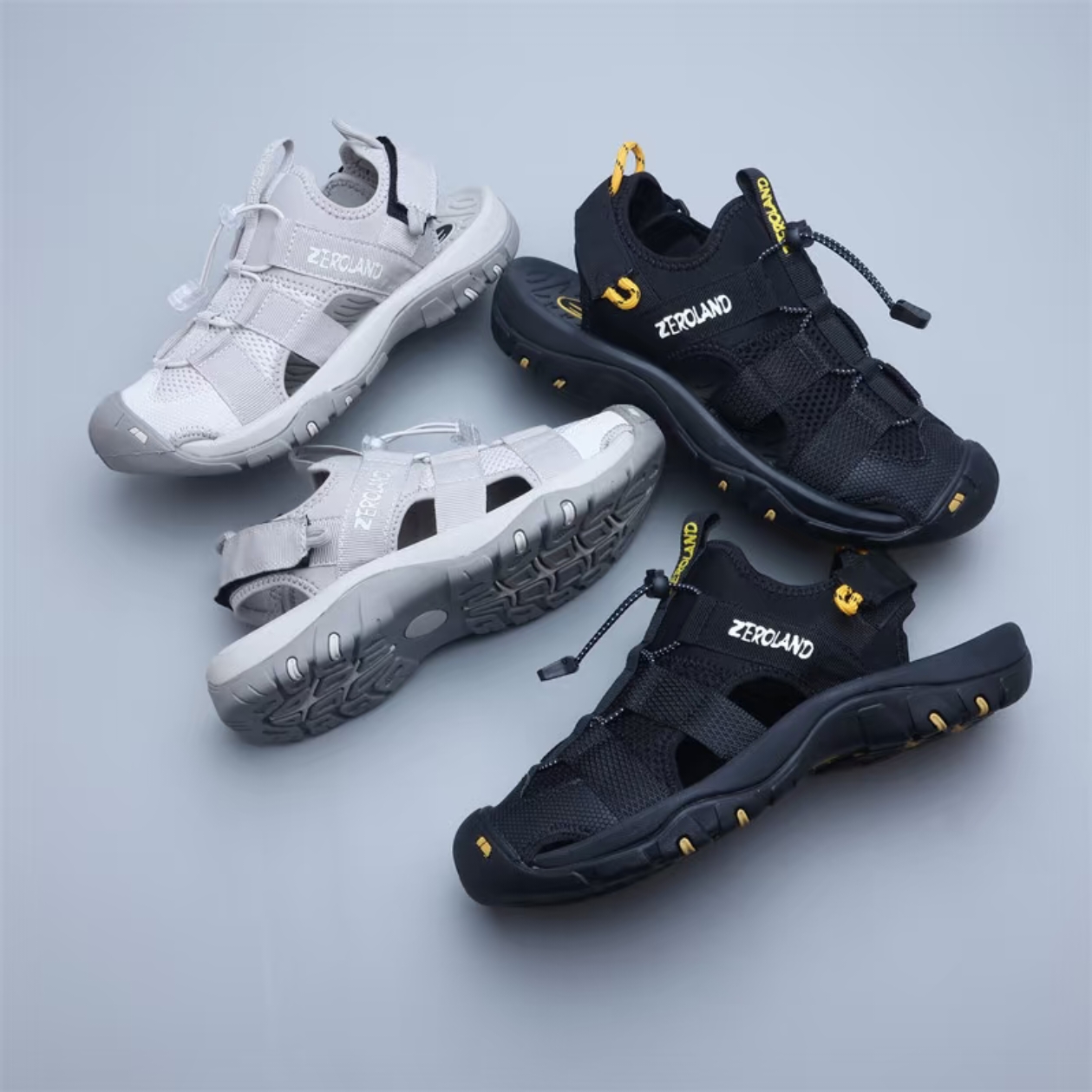 Closed-Toe Outdoor Sandals — Black