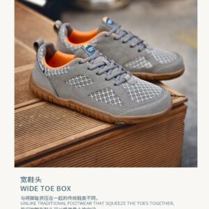 Mesh-Panel Everyday Sneakers — Grey