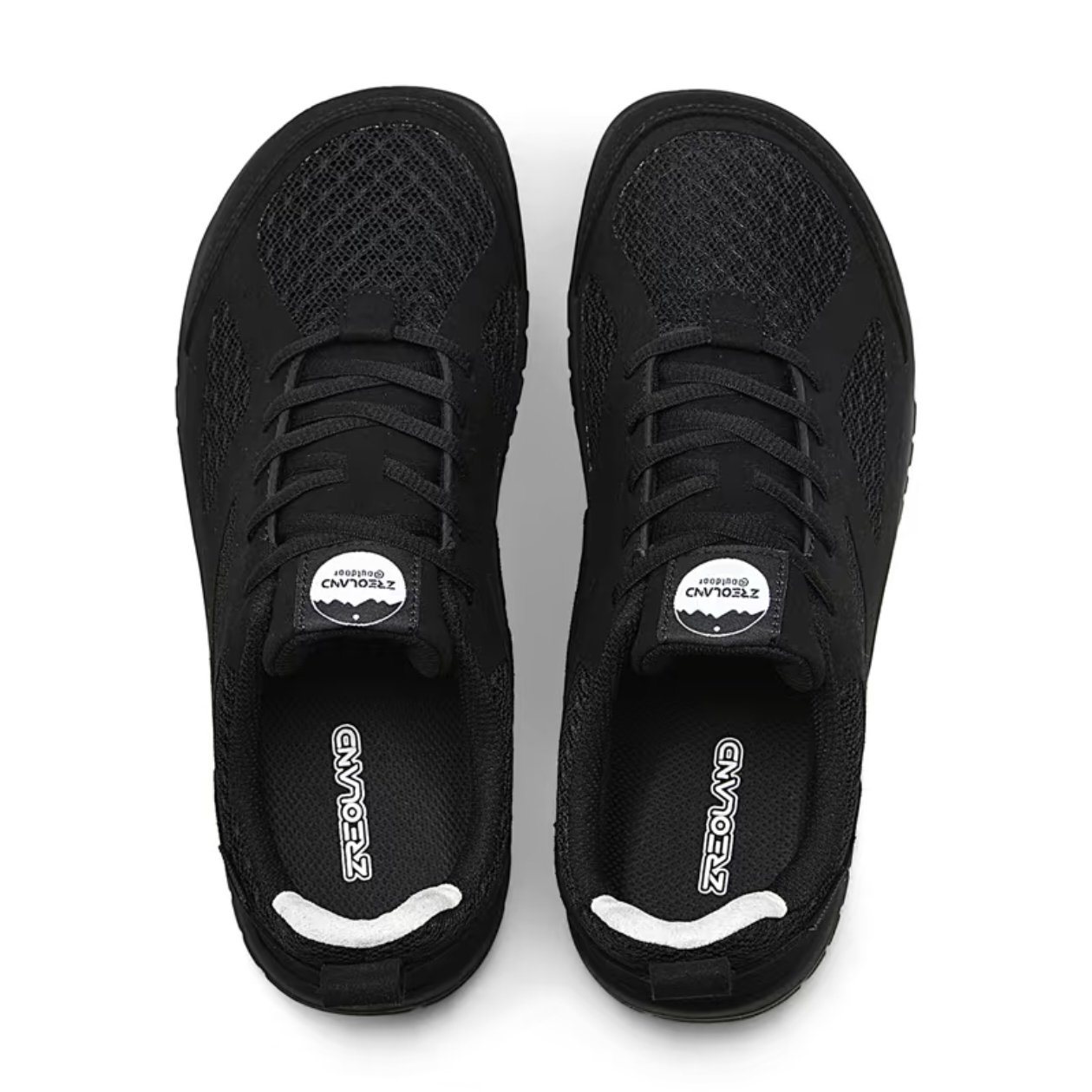 Mesh-Panel Everyday Sneakers — Black