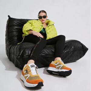 Cushioned Mesh Running Shoes — Orange