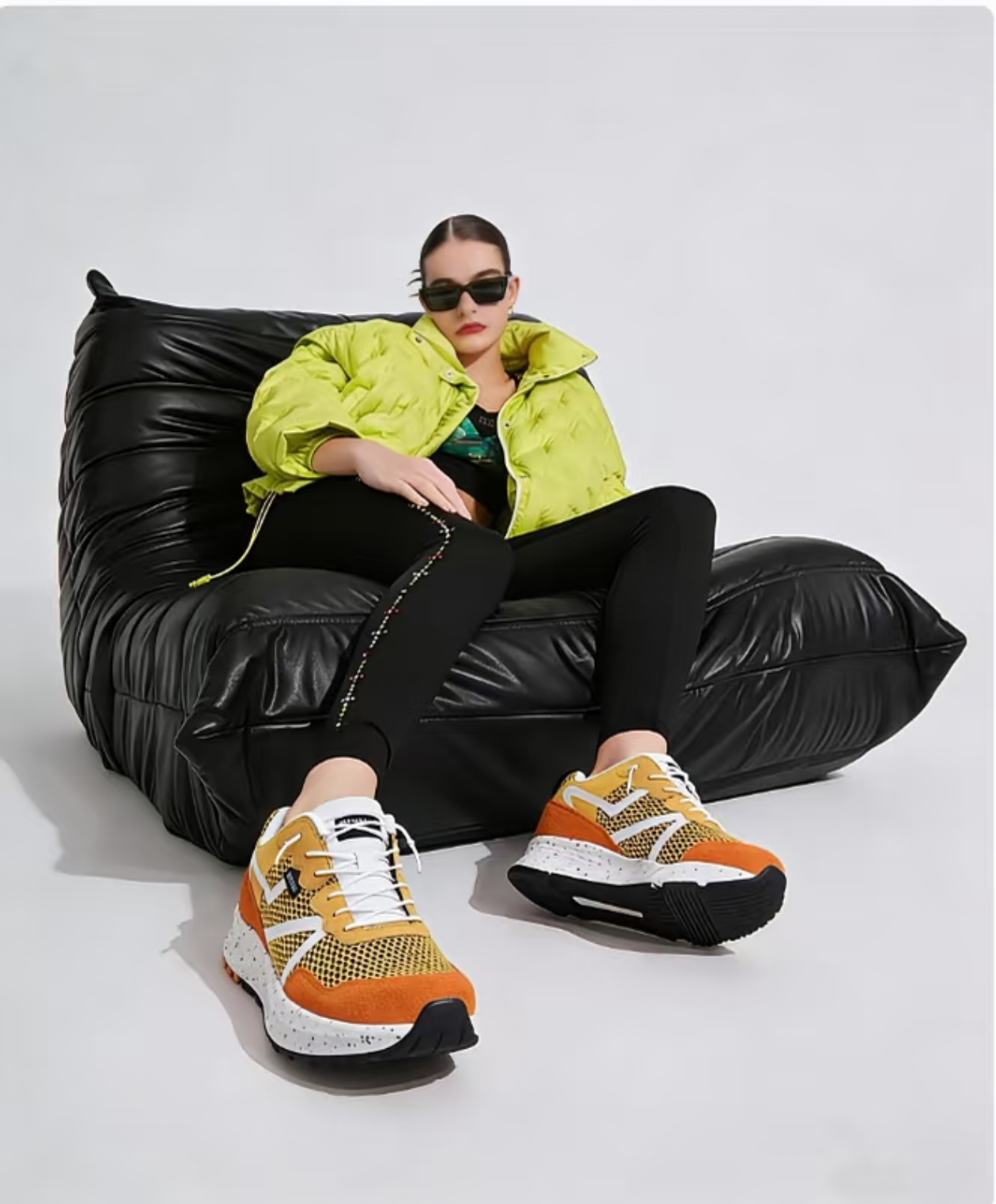 Cushioned Mesh Running Shoes — Orange
