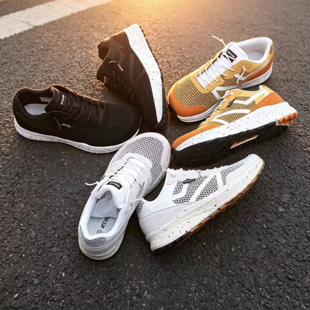 Cushioned Mesh Running Shoes — Orange