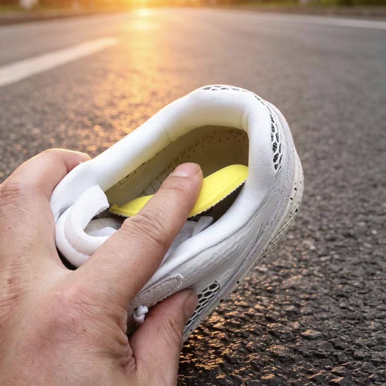Cushioned Mesh Running Shoes — White