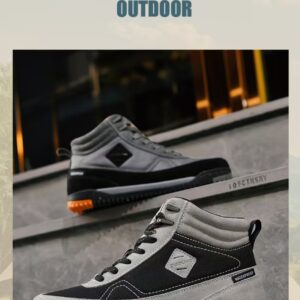 Mid-Cut Hiking Boots — Grey