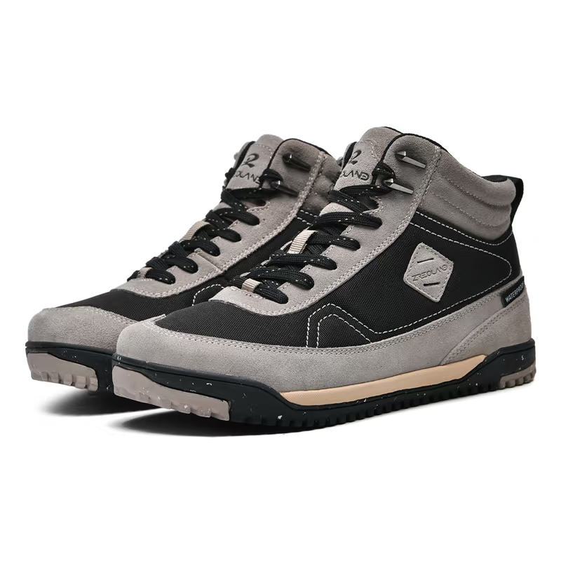 Mid-Cut Hiking Boots — Grey