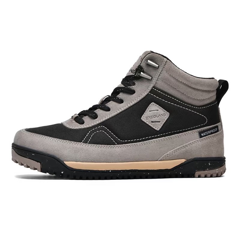 Mid-Cut Hiking Boots — Grey